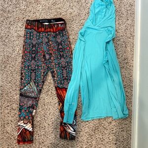 Prana Women's Aqua Hooded Long-Sleeve Tunic Top